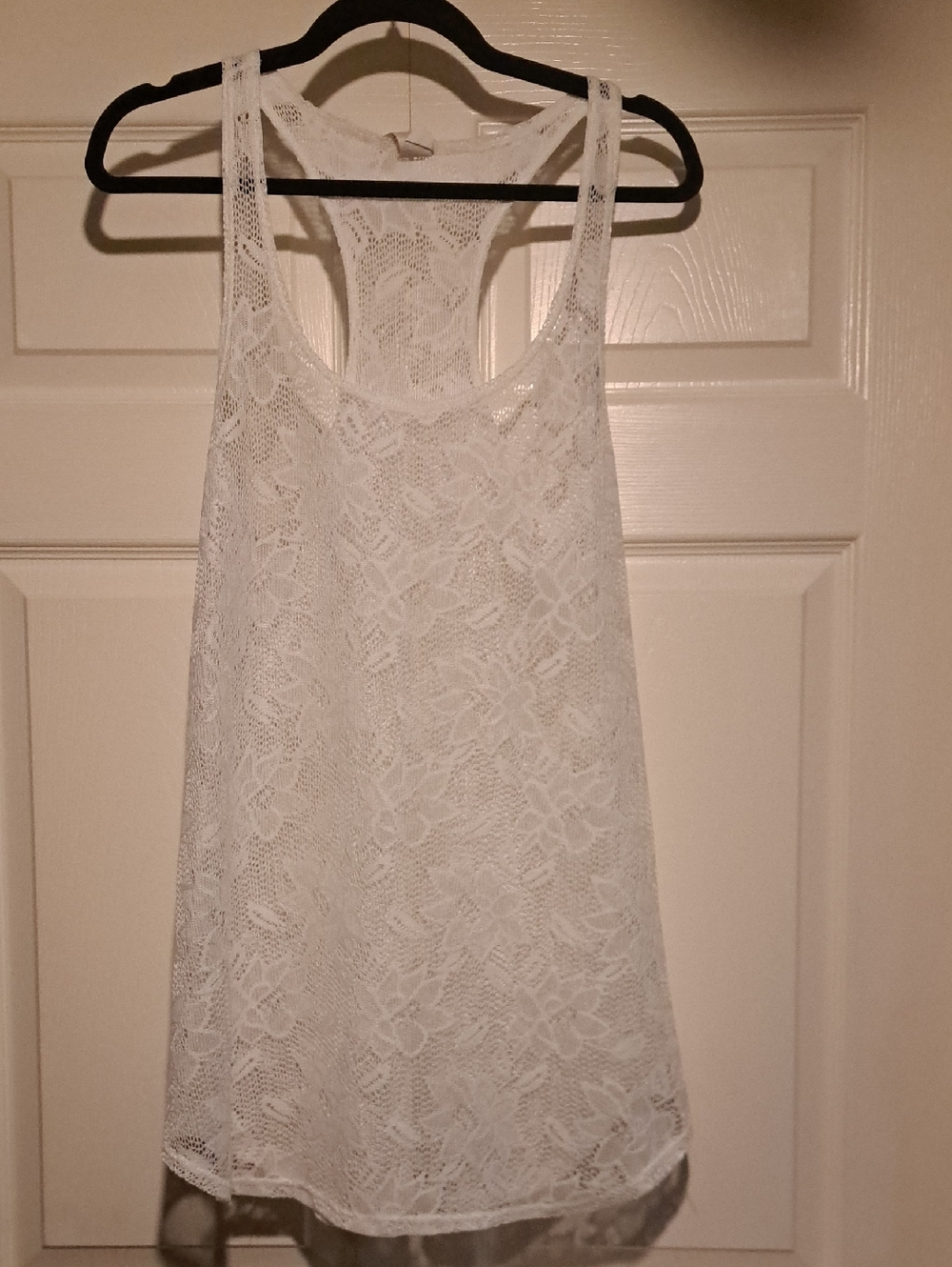 Miken White Crochet Swim Cover-Up